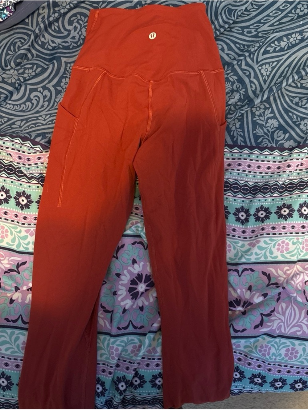 lululemon athletica High-Rise Rust-Red Leggings with Side Pockets